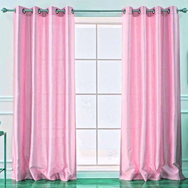 1 PANEL GROMMET PRINTED VOILE SHEER WINDOW CURTAIN TREATMENT HOT PINK WHITE